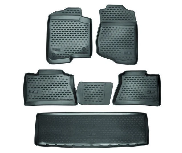 Tapetes forros personalizados para Nissan Pathfinder 2013-2020, juego de 5 piezas negro Foto 1 de 1