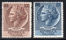 Italia Repubblica 1954 Siracusana Grande Formato Centrati MNH