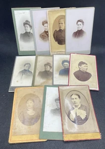 LOT ANCIENNES PHOTOGRAPHIES 11 CDV PORTRAIT DE FEMMES - Picture 1 of 9