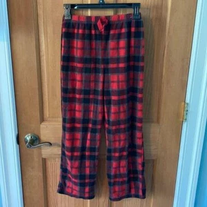 Nautica Teen Boy 12 PJ Lounge Red Black Gray Plaid Flannel Pajama Pants - Picture 1 of 4