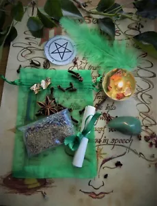 Wealth Spell Kit  Ritual Magic Money Witchcraft Wicca Pagan Handmade Candle - Picture 1 of 1