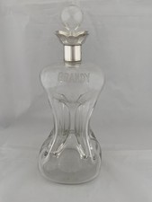 LARGE Antique Silver VICTORIAN Decanter BRANDY 1893 Sheffield Sterling Glug Glug