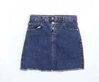 Denim & Co. Girls Blue Cotton A-Line Skirt Size 12 Years Regular