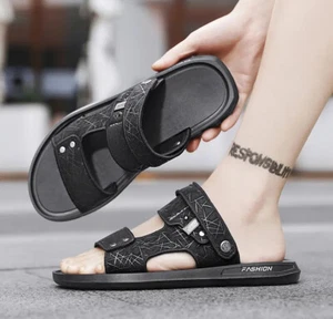 Sandalias para hombre Zapatillas Zapatos de verano Cuero Arena Zapatos de playa - Imagen 1 de 15