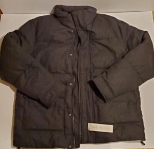 Neu Zara Herren Größe Large dunkelgrau Wollmischung Jacke mit durchgehendem Reißverschluss warme Tasche - Bild 1 von 9