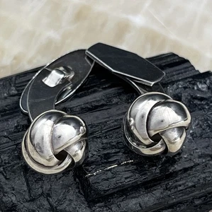 Gemelli Bilanciere Vintage Argento Sterling .925 Nodo 6,4 gr - Foto 1 di 5