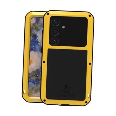 LOVE MEI Military Rugged Case for Samsung Galaxy S25, with Tempered Yellow - Image 1 of 4