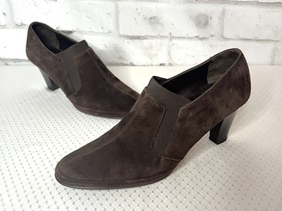 Amalfi By Rangoni Women’s Brown Suede Heels Pump Size 9.5M Bootie Made In Italy - Image 1 of 4