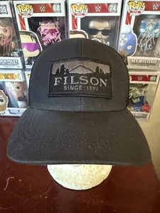 Cappello/Berretto Camionista Filson Logger Maglia Strapback - Nero su Nero - Foto 1 di 6
