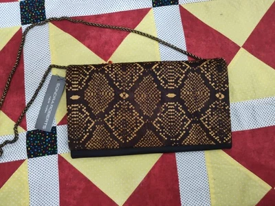 Sondra Roberts Black Python Clutch Purse Shoulder Bag - Image 1 of 4