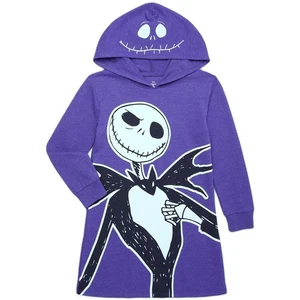 NIGHTMARE BEFORE CHRISTMAS Girl's size XS(4-5) HOODIE DRESS Purple COSPLAY ~ New - Picture 1 of 2