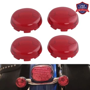 2 Pair Red Turn Signal Light Lens Cover Guard For Harley Dyna Softail Road King - Picture 1 of 10
