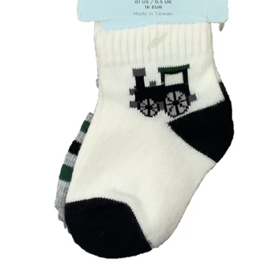 Calcetines Gymboree para niños talla 0-3 MON tren de vacaciones 2 Pr tejido al tobillo nuevos con etiquetas Foto 1 de 2