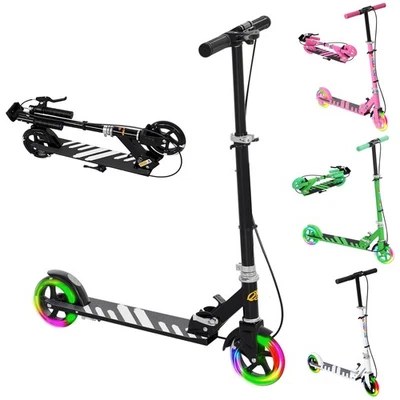 AIYAPLAY Roller Kinder Klappbar mit Verstellbarer Lenkerhöhe, 2 Leuchtenden Räder