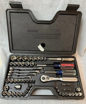 Vintage Craftsman USA Socket Set 33039 62 PC SAE /Metric Mixed Set Circa 1992 - Image 1 of 4