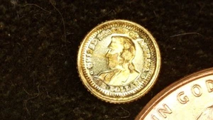 MINIATURE COIN 1904 one DOLLAR LEWIS and CLARK GOLD PLATE over STERLING SILVER - Picture 1 of 2