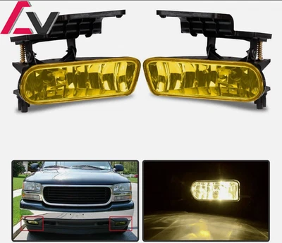 Fog Lights  For 2001-2006 GMC Yukon Yellow Lens Pair Bumper Front Halogen Lamps Foto 1 de 4