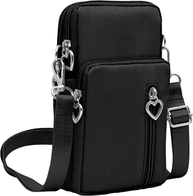 Small Crossbody Bags for Women Travel Pouch Shoulder Bag Cell Phone Purse Black - Image 1 of 4