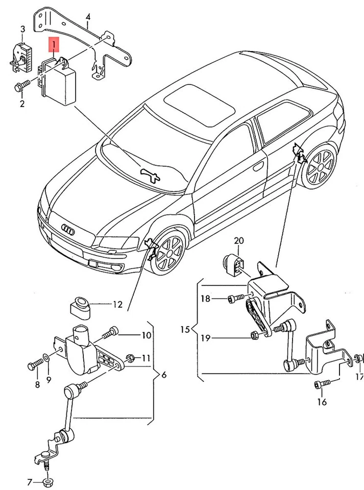 Unidad de control genuina para luz de esquina y rango de faros Ctrl 8P3907357B Foto 1 de 1