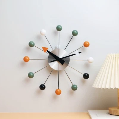Reloj de Pared Bola 13 Pulgadas Vintage Mediados de Siglo Moderno para Salón Oficina Decoración Foto 1 de 4
