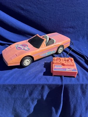 Vintage Blue Box Fashion Sports Car Pink Corvette RC Remote Control Car - Image 1 of 4
