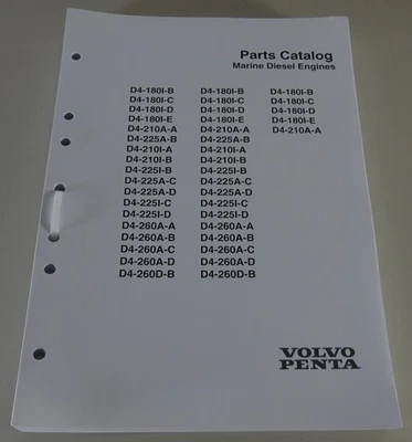 Catalogo Ricambi/Listello di Ricambio Volvo Penta Motore-Barca D4-180I - D4-260D - Immagine 1 di 4