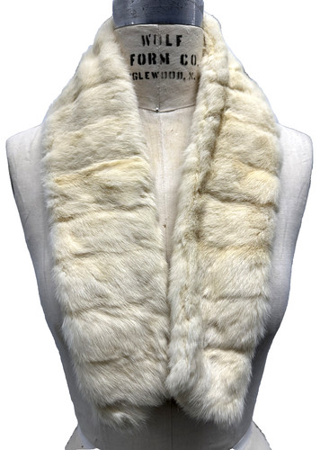 OFF WHITE Collare visone bianco sporco vintage stile scialle versatile per cappotti giacche cicatrici