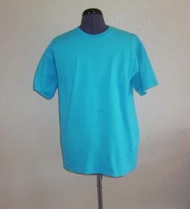 Camiseta de punto de manga corta azul turquesa Fruit of the Loom grande para hombre - Imagen 1 de 1