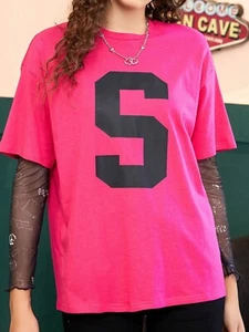 Casual cotton letter print tee - Picture 1 of 24
