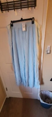 Lane Bryant 22/24 NWT Light Blue Dress Pants, Wide-Leg Layered, Elastic Waist - Image 1 of 4
