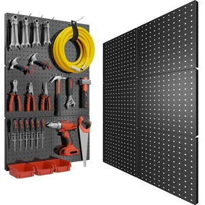Peg Board, 6PCS Metal Pegboard, Heavy Duty Pegboard Wall Organizer with Frame... - Picture 1 of 7