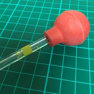 1ml Glass pipette with rubber bulb laboratory dropper dispensing class B - Picture 1 of 3