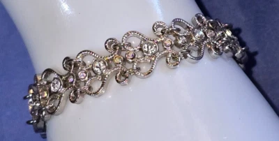 Pulsera Tenis M4M 7" Estrás Tono Plata Transparente Foto 1 de 4