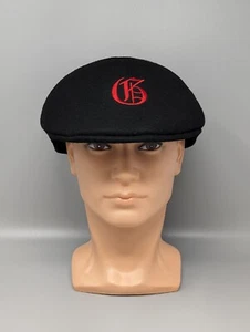 Epoch Wool Men's Size XL Newsboy Hat Snap Front Black Red Logo - Picture 1 of 9