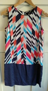 Piper Sleeveless Multicolour Geometric Print Shift Dress Size 6 - Picture 1 of 9