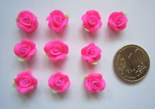 Flores fimo 10 mm X 10 UNIDADES rosa fucsia 3 manualidad scrapbooking abalorios