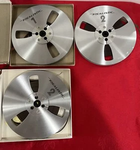 Vintage REALISTIC 7-inch Metal take up reel empty 1/4 tape lot [3] original. - Picture 1 of 8