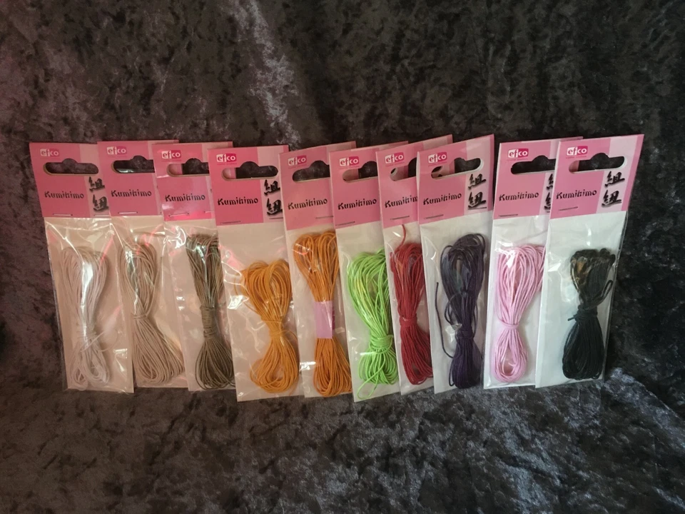 Kumihimo Baumwollkordel gewachst Ø 1mm x 6m verschiedene Farben - Bild 1 von 1