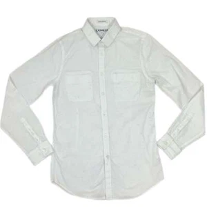 PRE-OWNED - EXPRESS White with Multi Color Weave Extra Slim Fit Shirt - Picture 1 of 3