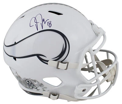 维京人贾斯汀·杰斐逊签名STS III全尺寸速度代表头盔基础见证 — 第 1/3 张图片