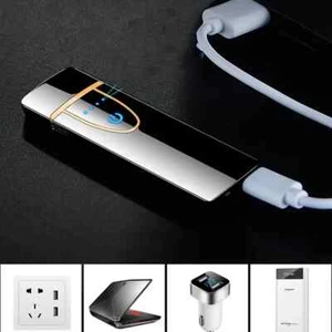 Smart Touch Sensor USB Rechargeable Double Arc Flameless Plasma Electric Lighter - Picture 1 of 28
