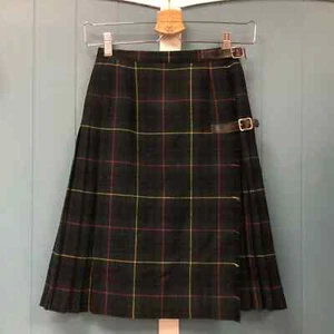 Vtg MOSBROOK 100% Pure Wool Plaid Kilt Scottish Tartan Pleated Wrap Skirt XS - Picture 1 of 6