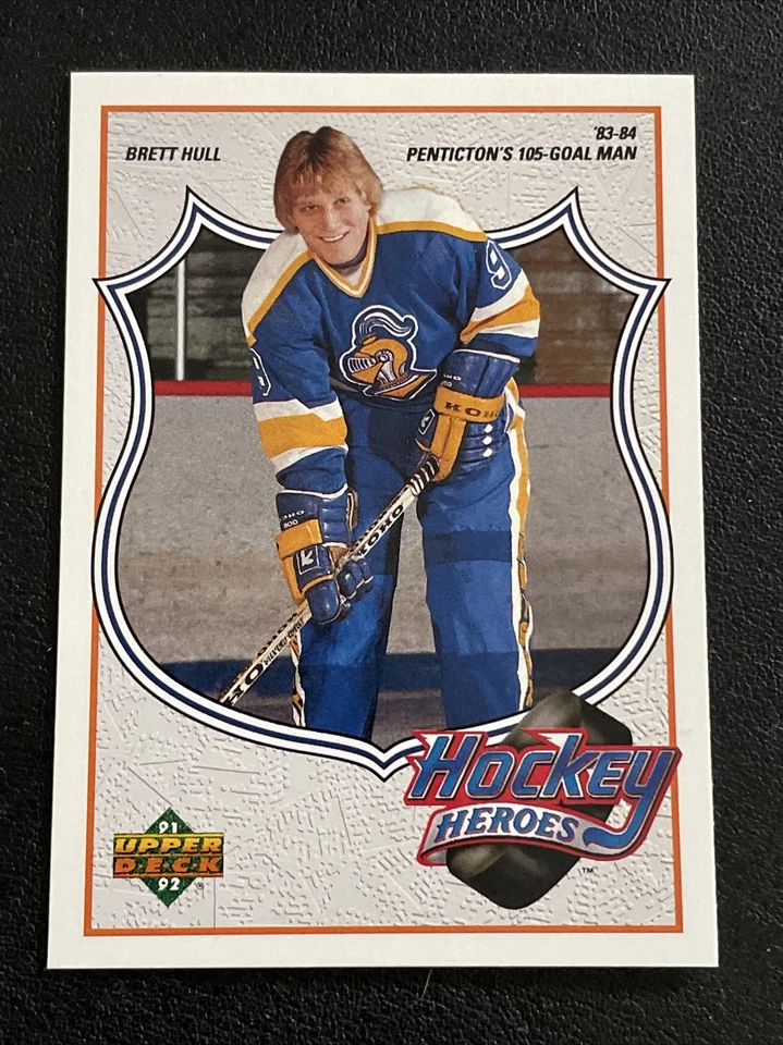 1991-92 Upper Deck BRETT HULL Heroes #1 - 105-Goal Man - Image 1 of 1