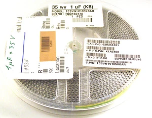 Samsung TCSVN1V105KBAR SMT Tantalum Capacitor 1uF 10% 35V 25 Pieces OL0191 - Picture 1 of 2