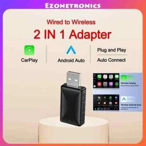 2 in 1 Wireless Android Auto Adapter Carplay Adapter USB Car Dongle Connect Box - Picture 1 of 8