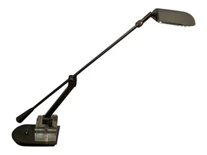 Modern Contemporary Long Neck LED Desk Lamp Black Chrome Acrylic Base Sleek - Picture 1 of 24