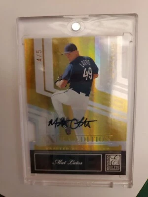 Mat Latos Donruss Elite 2007 edición extra estado dorado autógrafo novato 4/5 Au  Foto 1 de 3