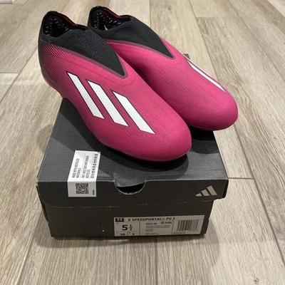 Adidas X SpeedPortal+ FG J Youth Soccer Cleats Kids Laceless, Pink, Size 5.5 - Image 1 of 4