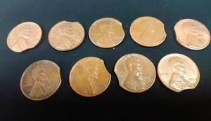 1940-1981 Lincoln Wheat + Memorial Cent 9 Coin Clip/Clipped Error Lot 1976/1964 - Picture 1 of 8