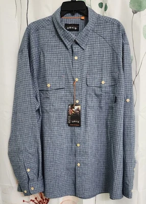 Orvis Trout Bum Shirt Mens 2XL Gray Outdoor Performance Long Sleeve Fishing NWT - Image 1 of 4